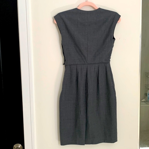 J Crew Gray Sleeveless Wool Sheath Dress. Size OP - Picture 2 of 12